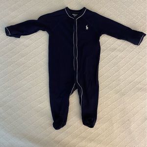 Navy Ralph Lauren Polo Footie 6M EUC